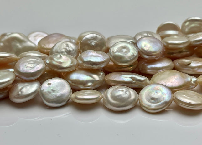 11-15 mm AAA Natural Pink Freshwater Coin Pearl High Luster Coin Pearls #P2333