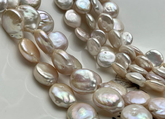 11-15 mm AAA Natural Pink Freshwater Coin Pearl High Luster Coin Pearls #P2333