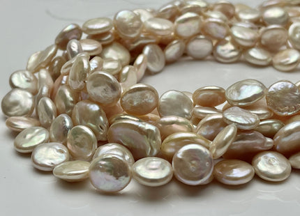 11-15 mm AAA Natural Pink Freshwater Coin Pearl High Luster Coin Pearls #P2333