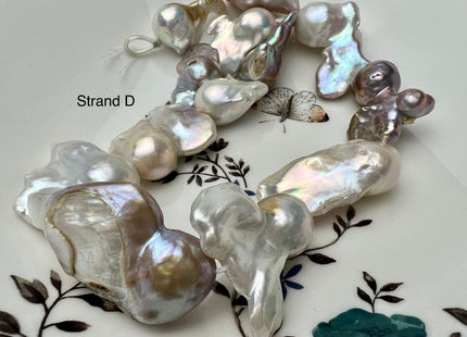 One-Of-A-Kind 15x20-18x35 mm Large Baroque Pearl Beads Genuine Natural Mauve Seaweed Pink Pearls #P2290