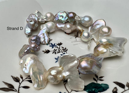 One-Of-A-Kind 15x20-18x35 mm Large Baroque Pearl Beads Genuine Natural Mauve Seaweed Pink Pearls #P2290