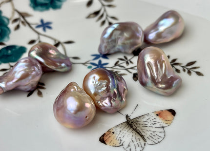 One Piece 15-18x18-28 mm AAAAA Jumbo Natural Mauve Pink Baroque Pearl Super High Luster Full Drilled Baroque Pearl #P2349