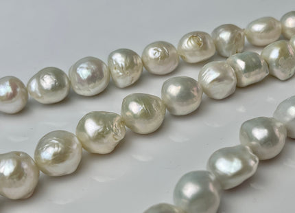 11-13 mm AAA High Luster Natural White Baroque Pearl Beads Genuine Freshwater Pearl #382