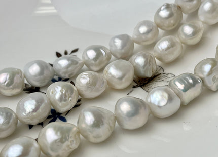 11-13 mm High Luster Natural White Baroque Pearl Beads #382