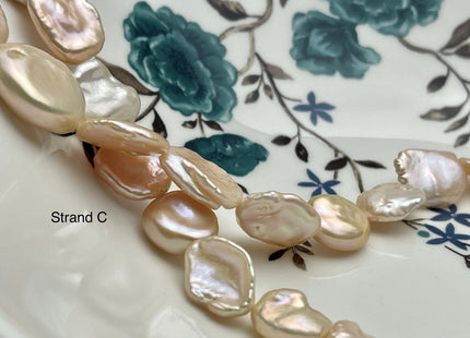 11-18 mm AAA Very Rare High Luster Natural Mauve Pink Flat Keshi Freshwater Pearl Beads #P2336