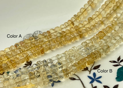 5-7 mm AAA 100% Natural Faceted Rondelle Honey Citrine Gemstone Beads 8 Inches Strand #4307