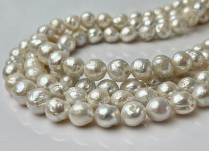 8.5-11 mm Natural White Irregular High Luster Baroque Freshwater Pearl Beads #523