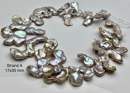 One-Of-A-Kind 15x20-17x35 mm AAA Rare HUGE Keshi Freshwater Pearl Bead Genuine High Luster Natural Mauve Pink Freshwater Keshi Pearls #P2340