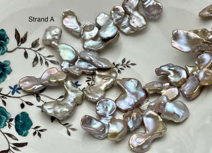 One-Of-A-Kind 15x20-17x35 mm AAA Rare HUGE Keshi Freshwater Pearl Bead Genuine High Luster Natural Mauve Pink Freshwater Keshi Pearls #P2340