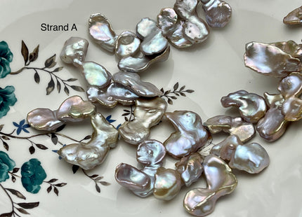 One-Of-A-Kind 15x20-17x35 mm AAA Rare HUGE Keshi Freshwater Pearl Bead Genuine High Luster Natural Mauve Pink Freshwater Keshi Pearls #P2340