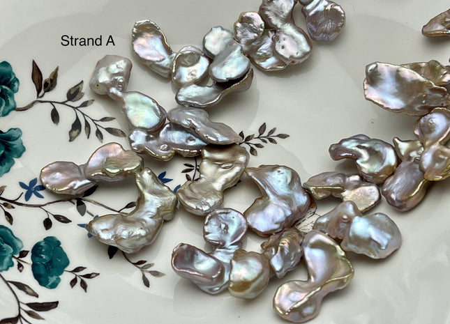 One-Of-A-Kind 15x20-17x35 mm AAA Rare HUGE Keshi Freshwater Pearl Bead Genuine High Luster Natural Mauve Pink Freshwater Keshi Pearls #P2340