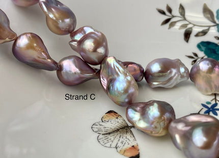 15-18x18-28 mm AAAAA Jumbo Natural Mauve Pink Baroque Pearl Super High Luster Full Drilled Baroque Pearl #P2350