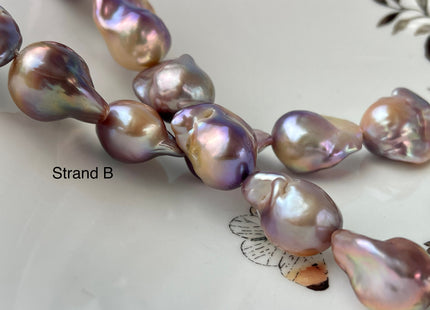 15-18x18-28 mm AAAAA Jumbo Natural Mauve Pink Baroque Pearl Super High Luster Full Drilled Baroque Pearl #P2350