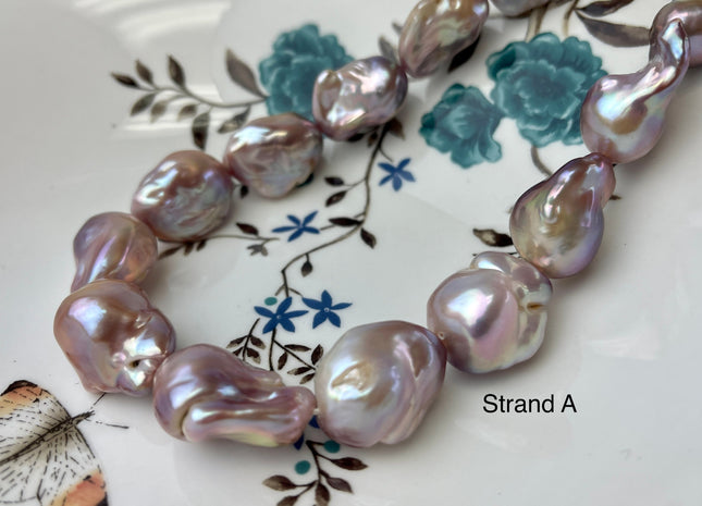 15-18x18-28 mm AAAAA Jumbo Natural Mauve Pink Baroque Pearl Super High Luster Full Drilled Baroque Pearl #P2350