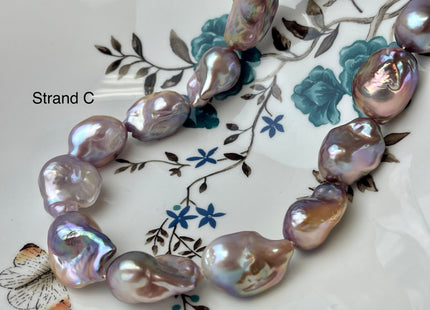 15-18x18-28 mm AAAAA Jumbo Natural Mauve Pink Baroque Pearl Super High Luster Full Drilled Baroque Pearl #P2350