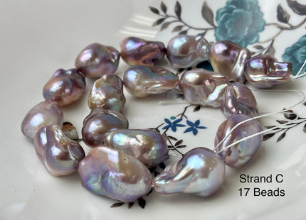 15-18x18-28 mm AAAAA Jumbo Natural Mauve Pink Baroque Pearl Super High Luster Full Drilled Baroque Pearl #P2350