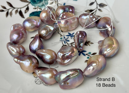 15-18x18-28 mm AAAAA Jumbo Natural Mauve Pink Baroque Pearl Super High Luster Full Drilled Baroque Pearl #P2350