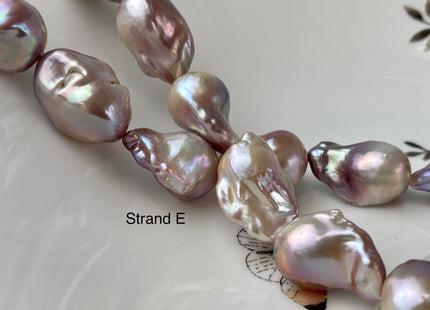 15-18x18-28 mm AAAAA Jumbo Natural Mauve Pink Baroque Pearl Super High Luster Full Drilled Baroque Pearl #P2350