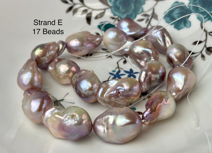 15-18x18-28 mm AAAAA Jumbo Natural Mauve Pink Baroque Pearl Super High Luster Full Drilled Baroque Pearl #P2350