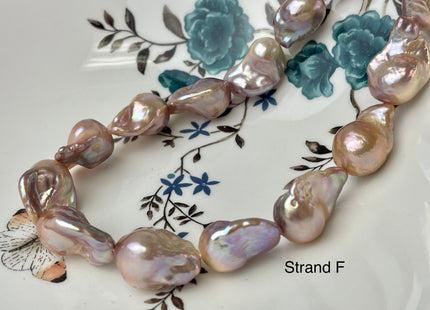 15-18x18-28 mm AAAAA Jumbo Natural Mauve Pink Baroque Pearl Super High Luster Full Drilled Baroque Pearl #P2350