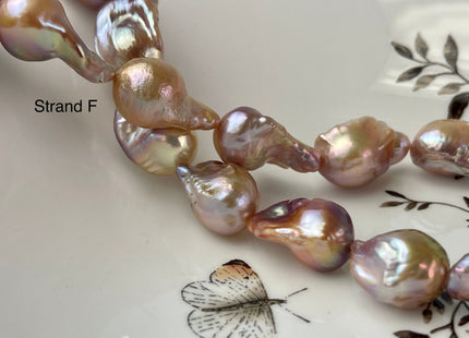 15-18x18-28 mm AAAAA Jumbo Natural Mauve Pink Baroque Pearl Super High Luster Full Drilled Baroque Pearl #P2350