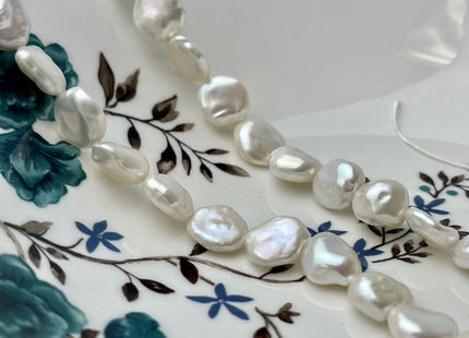 9x13-12x17mm AAAAA Very Rare High Luster Natural White Keshi Nugget Freshwater Pearl Beads Genuine Quality Center Drilled Keshi Pearl #P1203