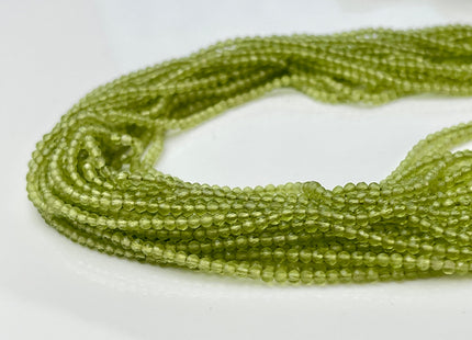 2 mm AAA Faceted Round Tiny Peridot Gemstone Beads 13 Inches Strand #4311