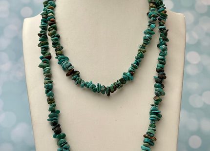 36 Inches Necklace 9 mm Natural Turquoise Chips Genuine Natural Color Turquoise Chip Stands #2216
