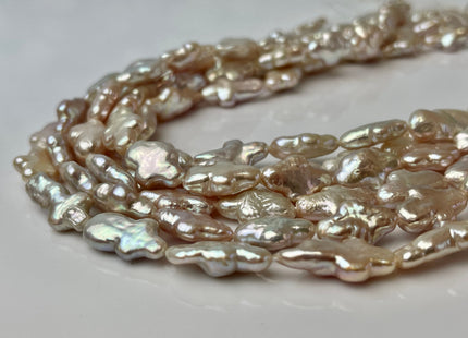 9-10x15 mm AAA High Luster Natural Pink Cross Coin Freshwater Pearls 27-28 Beads #P2342