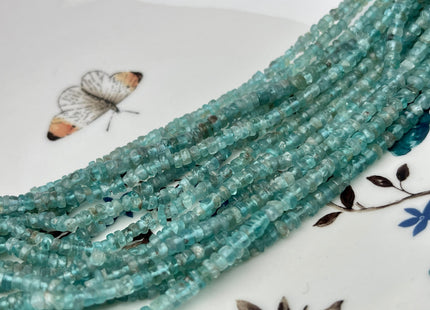 5mm Natural Apatite Smooth Heishi Tyre Gemstone Beads 13 Inches Strand #4302