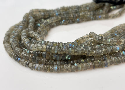 4-5mm Natural Labradorite Smooth Heishi Tyre Gemstone Beads 13 Inches Strand #4304