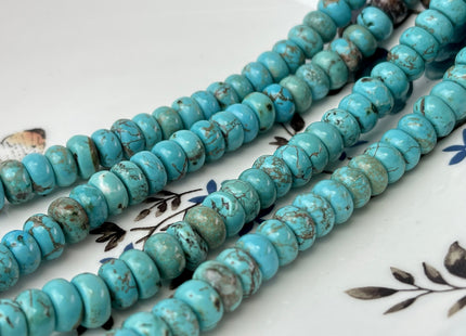 5x8 mm Smooth Rondelle Turquoise Gemstone Beads Green Blue And Brown Loose Beads #4315