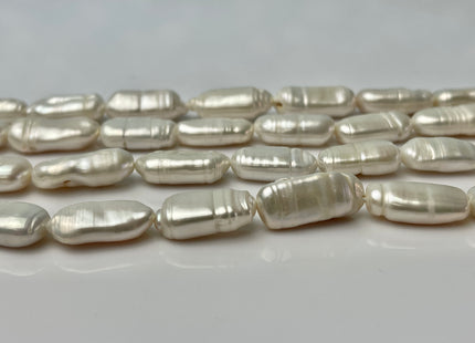 10x17-20 mm Natural White Rectangle Coin Freshwater Pearls #1337