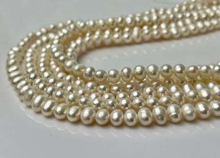WHOLESALE 5-6 mm AA Natural White Potato Freshwater Pearl Beads Genuine High Luster Natural Potato Freshwater Pearls #200