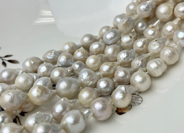 9-11x10-15mm Natural White Teardrop Baroque Freshwater Pearl C Grade #P2344