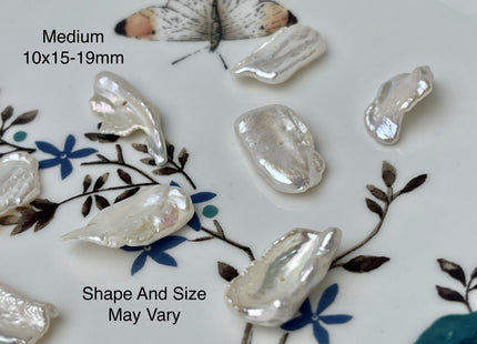 3 Piece AAA 10x13-24 mm Top Quality High Luster Center Drilled Freshwater Biwa Keshi Pearl Beads #P2347