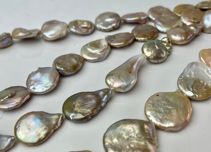 18-20 mm AA Mauve Pink Freshwater Large Coin Pearl Beads #P2348