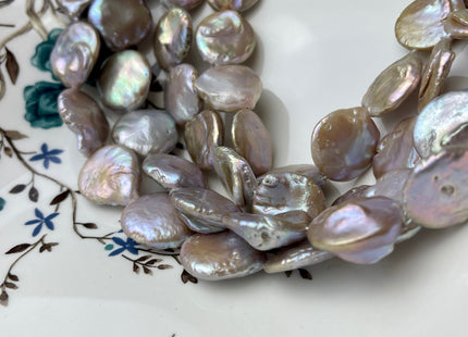 18-20 mm AA Mauve Pink Freshwater Large Coin Pearl Beads #P2348
