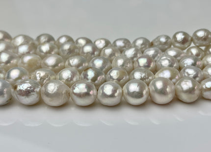9-12 mm Large Hole Natural White Baroque Edison Pearl Hole Size 2.2mm 15 Inches Strand #1122