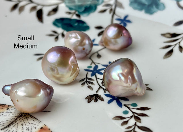 One Piece 15-18x18-28 mm AAAAA Jumbo Natural Mauve Pink Baroque Pearl Super High Luster Full Drilled Baroque Pearl #P2349