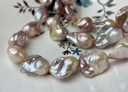 One Piece 15-18x18-28 mm AAAAA Jumbo Natural Mauve Pink Baroque Pearl Super High Luster Full Drilled Baroque Pearl #P2349