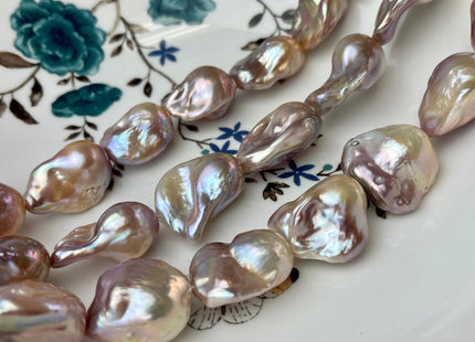One Piece 15-18x18-28 mm AAAAA Jumbo Natural Mauve Pink Baroque Pearl Super High Luster Full Drilled Baroque Pearl #P2349