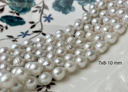 7x8-10 mm Or 7x10-12 mm Natural White Baroque Freshwater Pearl Cultured Baroque Pearl Natural White Edison Baroque Freshwater Pearls #1444