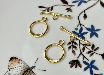 12 mm 925 Sterling Silver/Gold Toggle Clasp With Litter Round Shape Design DIY Jewelry #10137