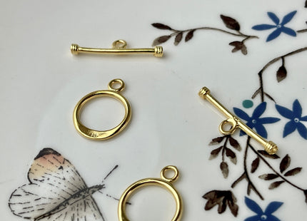 12 mm 925 Sterling Silver/Gold Toggle Clasp With Litter Round Shape Design DIY Jewelry #10137
