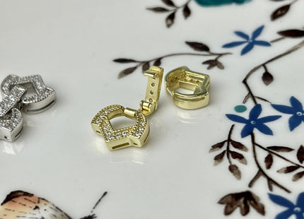 11x20mm 925 Sterling Silver Antique Double Shape Clasp Genuine Sterling Silver Findings 925 Sterling Silver Clasps w/CZ DIY Jewelry #10104