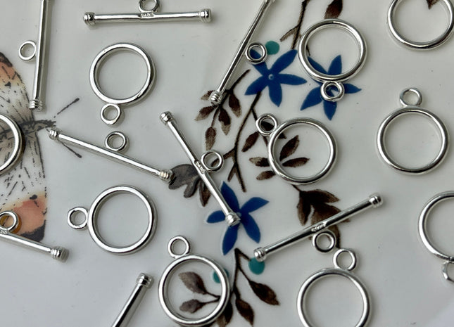 10mm 12mm 925 Sterling Silver Toggle Clasp With Round Rope Shape Design DIY Jewelry #10293