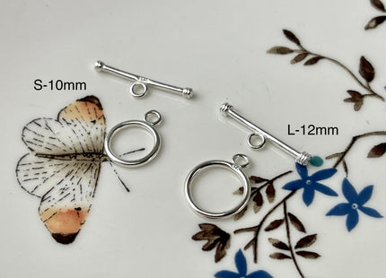 10mm 12mm 925 Sterling Silver Toggle Clasp With Round Rope Shape Design DIY Jewelry #10293