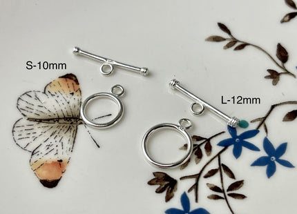 10mm 12mm 925 Sterling Silver Toggle Clasp With Round Rope Shape Design DIY Jewelry #10293