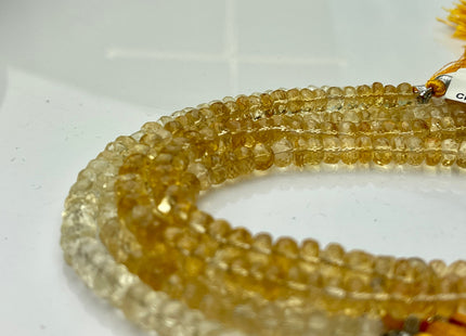5-7 mm AAA 100% Natural Faceted Rondelle Honey Citrine Gemstone Beads 8 Inches Strand #4307